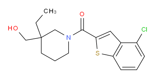 (4-chlorobenzo[b]thiophen-2-yl)(3-ethyl-3-(hydroxymethyl)piperidin-1-yl)methanone