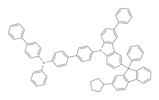 N-([1,1'-biphenyl]-4-yl)-4'-(3-(2-cyclopentyl-9-phenyl-9H-fluoren-9-yl)-6-phenyl-9H-carbazol-9-yl)-N-phenyl-[1,1'-biphenyl]-4-amine