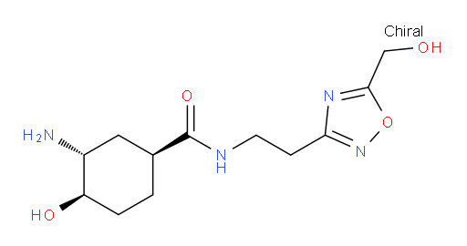 (1S,3R,4R)-3-amino-4-hydroxy-N-(2-(5-(hydroxymethyl)-1,2,4-oxadiazol-3-yl)ethyl)cyclohexanecarboxamide