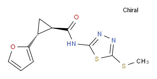 (1R,2R)-2-(furan-2-yl)-N-(5-(methylthio)-1,3,4-thiadiazol-2-yl)cyclopropanecarboxamide