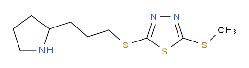 2-(methylthio)-5-((3-(pyrrolidin-2-yl)propyl)thio)-1,3,4-thiadiazole