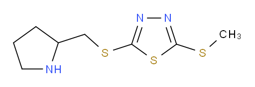 2-(methylthio)-5-((pyrrolidin-2-ylmethyl)thio)-1,3,4-thiadiazole