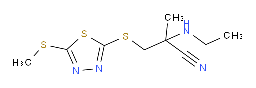 2-(ethylamino)-2-methyl-3-((5-(methylthio)-1,3,4-thiadiazol-2-yl)thio)propanenitrile