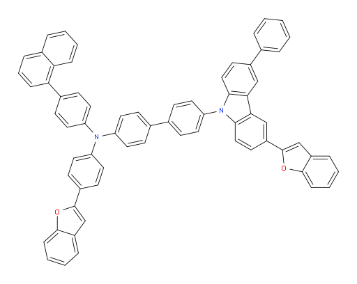 4'-(3-(benzofuran-2-yl)-6-phenyl-9H-carbazol-9-yl)-N-(4-(benzofuran-2-yl)phenyl)-N-(4-(naphthalen-1-yl)phenyl)-[1,1'-biphenyl]-4-amine
