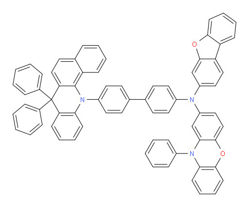 N-(dibenzo[b,d]furan-3-yl)-N-(4'-(7,7-diphenylbenzo[c]acridin-12(7H)-yl)-[1,1'-biphenyl]-4-yl)-10-phenyl-10H-phenoxazin-2-amine