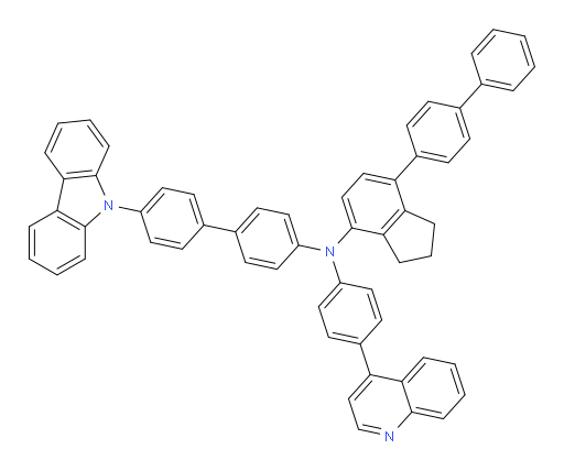 N-(4'-(9H-carbazol-9-yl)-[1,1'-biphenyl]-4-yl)-7-([1,1'-biphenyl]-4-yl)-N-(4-(quinolin-4-yl)phenyl)-2,3-dihydro-1H-inden-4-amine
