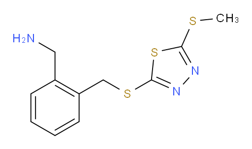 (2-(((5-(methylthio)-1,3,4-thiadiazol-2-yl)thio)methyl)phenyl)methanamine