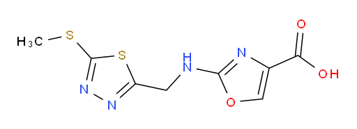 2-(((5-(methylthio)-1,3,4-thiadiazol-2-yl)methyl)amino)oxazole-4-carboxylic acid
