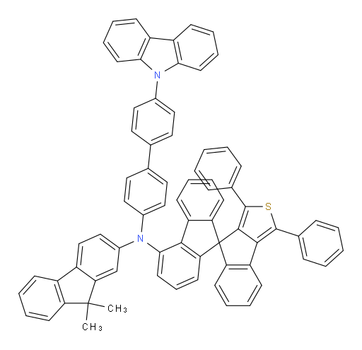 N-(4'-(9H-carbazol-9-yl)-[1,1'-biphenyl]-4-yl)-N-(9,9-dimethyl-9H-fluoren-2-yl)-1',3'-diphenylspiro[fluorene-9,8'-indeno[1,2-c]thiophen]-4-amine
