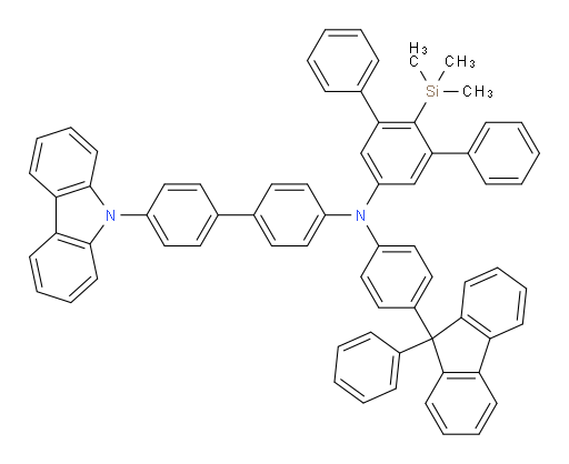 N-(4'-(9H-carbazol-9-yl)-[1,1'-biphenyl]-4-yl)-N-(4-(9-phenyl-9H-fluoren-9-yl)phenyl)-2'-(trimethylsilyl)-[1,1':3',1''-terphenyl]-5'-amine