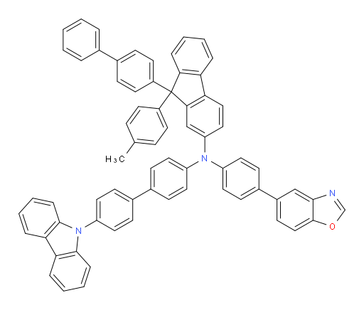 N-(4'-(9H-carbazol-9-yl)-[1,1'-biphenyl]-4-yl)-9-([1,1'-biphenyl]-4-yl)-N-(4-(benzo[d]oxazol-5-yl)phenyl)-9-(p-tolyl)-9H-fluoren-2-amine