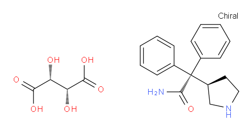 (R)-2,2-diphenyl-2- (pyrrolidin-3-yl)acetamide 2, 3-dihydroxysuccinate