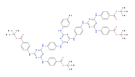 tetra-tert-butyl 4,4',4'',4'''-((6,6'-((((6-((4-aminophenyl)amino)-1,3,5-triazine-2,4-diyl)bis(azanediyl))bis(4,1-phenylene))bis(azanediyl))bis(1,3,5-triazine-6,4,2-triyl))tetrakis(azanediyl))tetrabenzoate