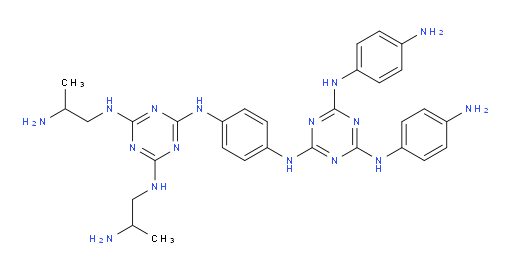 N2,N4-bis(4-aminophenyl)-N6-(4-((4,6-bis((2-aminopropyl)amino)-1,3,5-triazin-2-yl)amino)phenyl)-1,3,5-triazine-2,4,6-triamine