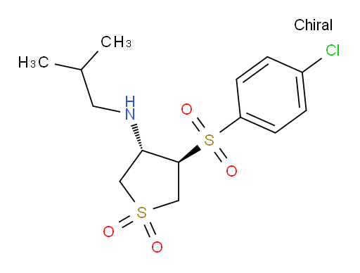 3-Thiophenamine, 4-[(4-chlorophenyl)sulfonyl]tetrahydro-N-(2-methylpropyl)-, 1,1-dioxide, (3R,4S)-rel- (ACI)