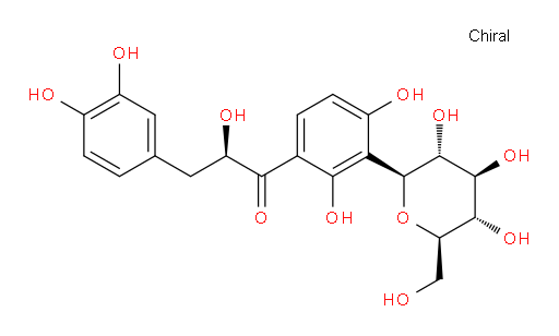 (2R)-3-(3,4-Dihydroxyphenyl)-1-(3-β-D-glucopyranosyl-2,4-dihydroxyphenyl)-2-hydroxy-1-propanone (ACI)