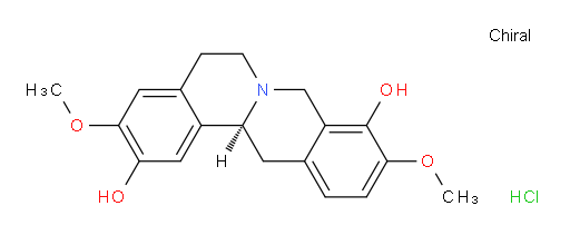 6H-Dibenzo[a,g]quinolizine-2,9-diol, 5,8,13,13a-tetrahydro-3,10-dimethoxy-, hydrochloride (1:1), (13aS)- (ACI)