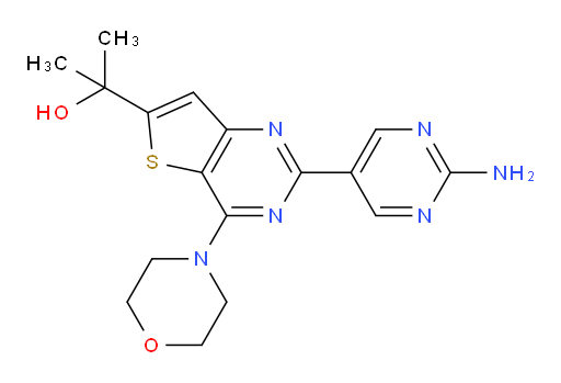 2-(2-Amino-5-pyrimidinyl)-α,α-dimethyl-4-(4-morpholinyl)thieno[3,2-d]pyrimidine-6-methanol (ACI)