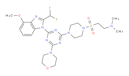 2-[[4-[4-[2-(Difluoromethyl)-4-methoxy-1H-benzimidazol-1-yl]-6-(4-morpholinyl)-1,3,5-triazin-2-yl]-1-piperazinyl]sulfonyl]-N,N-dimethylethanamine (ACI)