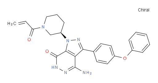 4-Amino-1,6-dihydro-1-[(3R)-1-(1-oxo-2-propen-1-yl)-3-piperidinyl]-3-(4-phenoxyphenyl)-7H-pyrazolo[3,4-d]pyridazin-7-one (ACI)
