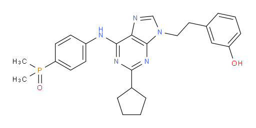 3-[2-[2-Cyclopentyl-6-[[4-(dimethylphosphinyl)phenyl]amino]-9H-purin-9-yl]ethyl]phenol (ACI)
