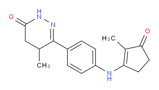 4,5-Dihydro-5-methyl-6-[4-[(2-methyl-3-oxo-1-cyclopenten-1-yl)amino]phenyl]-3(2H)-pyridazinone (ACI)