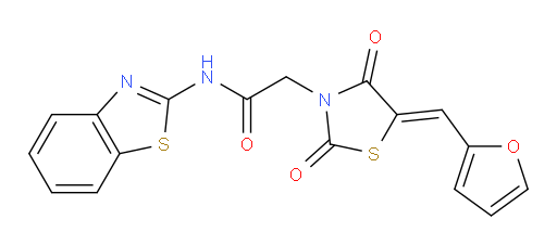 N-2-Benzothiazolyl-5-(2-furanylmethylene)-2,4-dioxo-3-thiazolidineacetamide (ACI)
