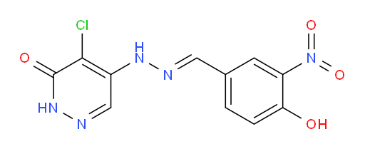 4-Hydroxy-3-nitrobenzaldehyde 2-(5-chloro-1,6-dihydro-6-oxo-4-pyridazinyl)hydrazone (ACI)