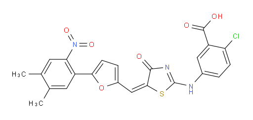 2-Chloro-5-[[5-[[5-(4,5-dimethyl-2-nitrophenyl)-2-furanyl]methylene]-4,5-dihydro-4-oxo-2-thiazolyl]amino]benzoic acid (ACI)