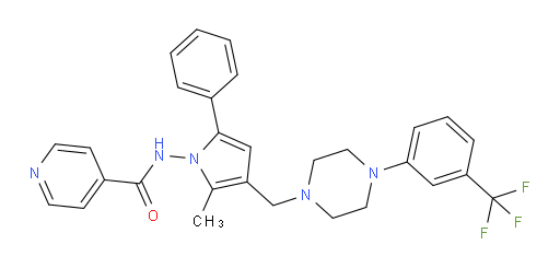 N-[2-Methyl-5-phenyl-3-[[4-[3-(trifluoromethyl)phenyl]-1-piperazinyl]methyl]-1H-pyrrol-1-yl]-4-pyridinecarboxamide (ACI)