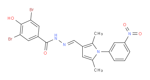3,5-Dibromo-4-hydroxybenzoic acid 2-[[2,5-dimethyl-1-(3-nitrophenyl)-1H-pyrrol-3-yl]methylene]hydrazide (ACI)