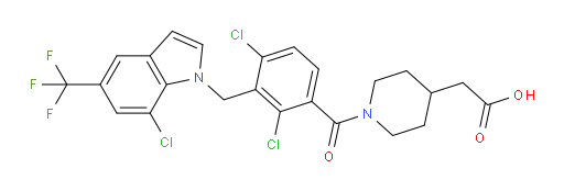 1-[2,4-Dichloro-3-[[7-chloro-5-(trifluoromethyl)-1H-indol-1-yl]methyl]benzoyl]-4-piperidineacetic acid (ACI)