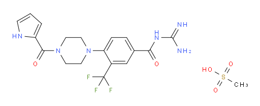 Benzamide, N-(aminoiminomethyl)-4-[4-(1H-pyrrol-2-ylcarbonyl)-1-piperazinyl]-3-(trifluoromethyl)-, methanesulfonate (1:1) (ACI)