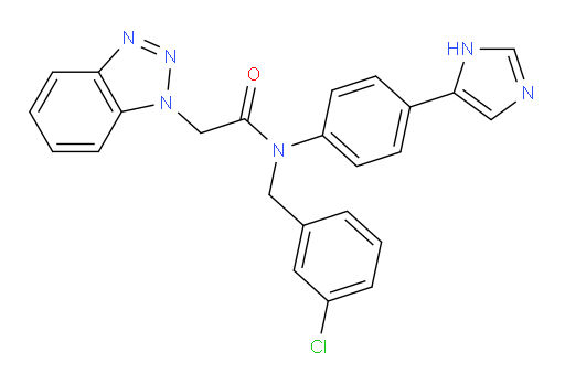 N-[(3-Chlorophenyl)methyl]-N-[4-(1H-imidazol-5-yl)phenyl]-1H-benzotriazole-1-acetamide (ACI)