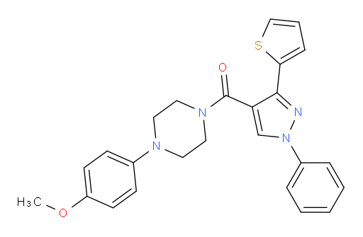 [4-(4-Methoxyphenyl)-1-piperazinyl][1-phenyl-3-(2-thienyl)-1H-pyrazol-4-yl]methanone (ACI)