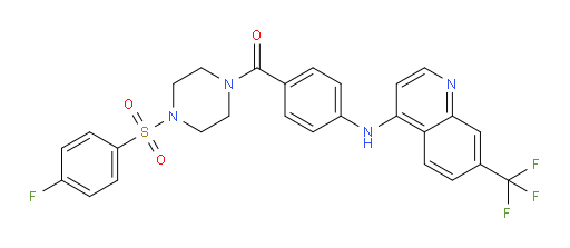 [4-[(4-Fluorophenyl)sulfonyl]-1-piperazinyl][4-[[7-(trifluoromethyl)-4-quinolinyl]amino]phenyl]methanone (ACI)