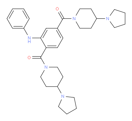 1,1′-[2-(Phenylamino)-1,4-phenylene]bis[1-[4-(1-pyrrolidinyl)-1-piperidinyl]methanone] (ACI)