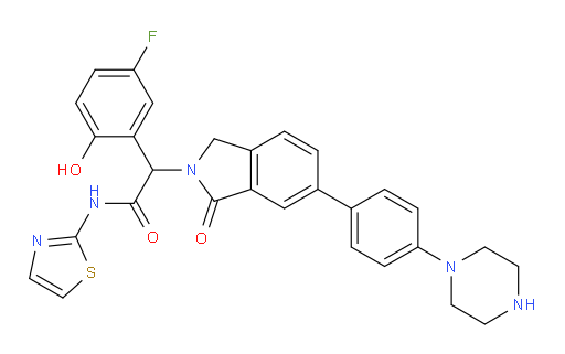 α-(5-Fluoro-2-hydroxyphenyl)-1,3-dihydro-1-oxo-6-[4-(1-piperazinyl)phenyl]-N-2-thiazolyl-2H-isoindole-2-acetamide (ACI)