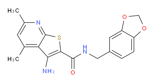 3-Amino-N-(1,3-benzodioxol-5-ylmethyl)-4,6-dimethylthieno[2,3-b]pyridine-2-carboxamide (ACI)