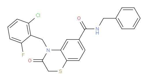 4-[(2-Chloro-6-fluorophenyl)methyl]-3,4-dihydro-3-oxo-N-(phenylmethyl)-2H-1,4-benzothiazine-6-carboxamide (ACI)