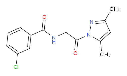 3-Chloro-N-[2-(3,5-dimethyl-1H-pyrazol-1-yl)-2-oxoethyl]benzamide (ACI)