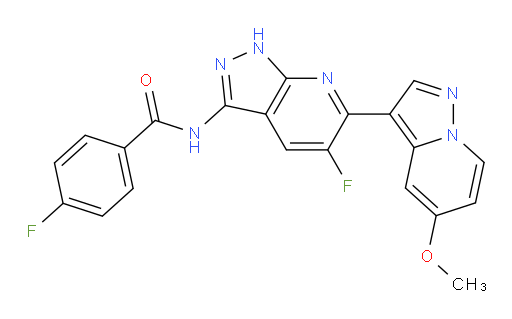 4-Fluoro-N-[5-fluoro-6-(5-methoxypyrazolo[1,5-a]pyridin-3-yl)-1H-pyrazolo[3,4-b]pyridin-3-yl]benzamide (ACI)