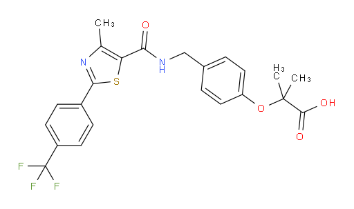 2-Methyl-2-[4-[[[[4-methyl-2-[4-(trifluoromethyl)phenyl]-5-thiazolyl]carbonyl]amino]methyl]phenoxy]propanoic acid (ACI)