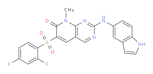 6-[(2,4-Difluorophenyl)sulfonyl]-2-(1H-indol-5-ylamino)-8-methylpyrido[2,3-d]pyrimidin-7(8H)-one (ACI)