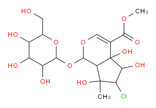 Cyclopenta[c]pyran-4-carboxylic acid, 6-chloro-1-(β-D-glucopyranosyloxy)-1,4a,5,6,7,7a-hexahydro-4a,5,7-trihydroxy-7-methyl-, methyl ester, (1S,4aR,5S,6R,7R,7aS)- (9CI, ACI)