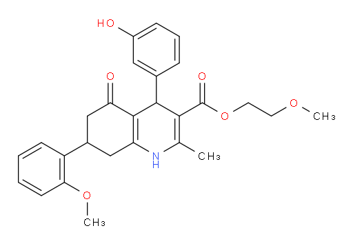 2-Methoxyethyl 1,4,5,6,7,8-hexahydro-4-(3-hydroxyphenyl)-7-(2-methoxyphenyl)-2-methyl-5-oxo-3-quinolinecarboxylate (ACI)