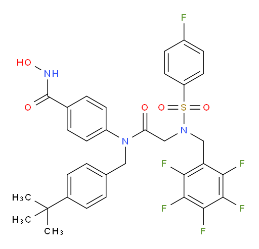 4-[[[4-(1,1-Dimethylethyl)phenyl]methyl][2-[[(4-fluorophenyl)sulfonyl][(2,3,4,5,6-pentafluorophenyl)methyl]amino]acetyl]amino]-N-hydroxybenzamide (ACI)