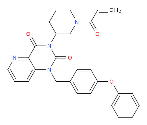 3-[1-(1-Oxo-2-propen-1-yl)-3-piperidinyl]-1-[(4-phenoxyphenyl)methyl]pyrido[3,2-d]pyrimidine-2,4(1H,3H)-dione (ACI)