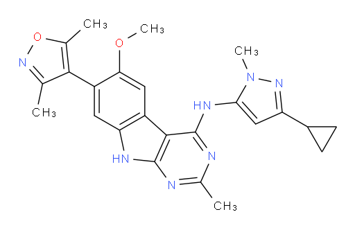 N-(3-Cyclopropyl-1-methyl-1H-pyrazol-5-yl)-7-(3,5-dimethyl-4-isoxazolyl)-6-methoxy-2-methyl-9H-pyrimido[4,5-b]indol-4-amine (ACI)