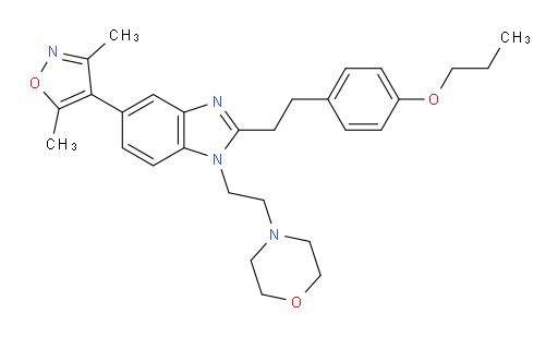 5-(3,5-Dimethyl-4-isoxazolyl)-1-[2-(4-morpholinyl)ethyl]-2-[2-(4-propoxyphenyl)ethyl]-1H-benzimidazole (ACI)